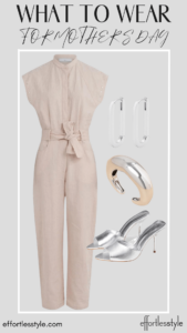 Stud Detail Linen Jumpsuit how to accessories a jumpsuit how to wear a jumpsuit for a dressy occasion how to accessorize with silver personal stylists share spring style inspiration how to style silver shoes