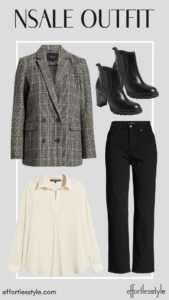 Everyday Outfit Ideas From The NSale Public Access Houndstooth Double Breasted Blazer & Black Crop Straight Leg Jeans the best blazers in the Nordstrom Sale how to shop blazers in the NSale the best booties in the Nordstrom Anniversary Sale how to wear a blazer this fall the best jeans in the Nordstrom Sale personal stylists share the best items for fall in the NSale style inspiration from the NSale
