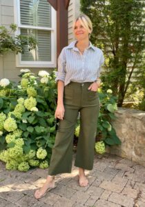 Simple Summer Style Button-Up Shirt & Cropped Wide Leg Pants
