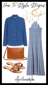 How To Style Stripes Button-Up Shirt & Striped Jersey Dress