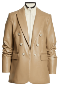 2023 NSale: Splurgeworthy Pieces We Love Faux Leather Dickey Jacket splrugeworthy pieces in the Nordstrom Sale how to shop the Nordstrom Sale when to splurge on a jacket splurgeworthy faux leather blazer when to invest in a blazer