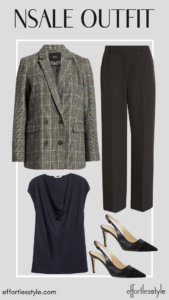 Workwear Outfit Ideas From The NSale Public Access Houndstooth Double Breasted Blazer & Black Pants must have blazers in the NSale how to shop the Nordstrom Sale for blazers how to wear a blazer over all black for work how to shop for work clothes in the Nordstrom Sale the best workwear in the NSale