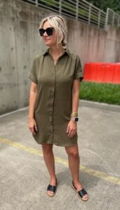 June Favorites From Our Nashville Personal Stylists Relaxed Fit Shirtdress personal stylists share easy summer style how to accessorize a shirtdress how to wear a shirtdress for summer nashville stylists share elevated casual looks for summer
