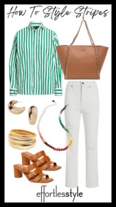 How To Style Stripes Striped Button-Up Shirt & White Straight Leg Jeans