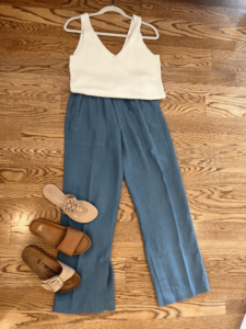 A Styling Session Explained Ivory Tank & Flowy Pants