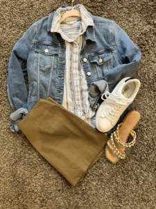 A Styling Session Explained Jean Jacket & Olive Shorts