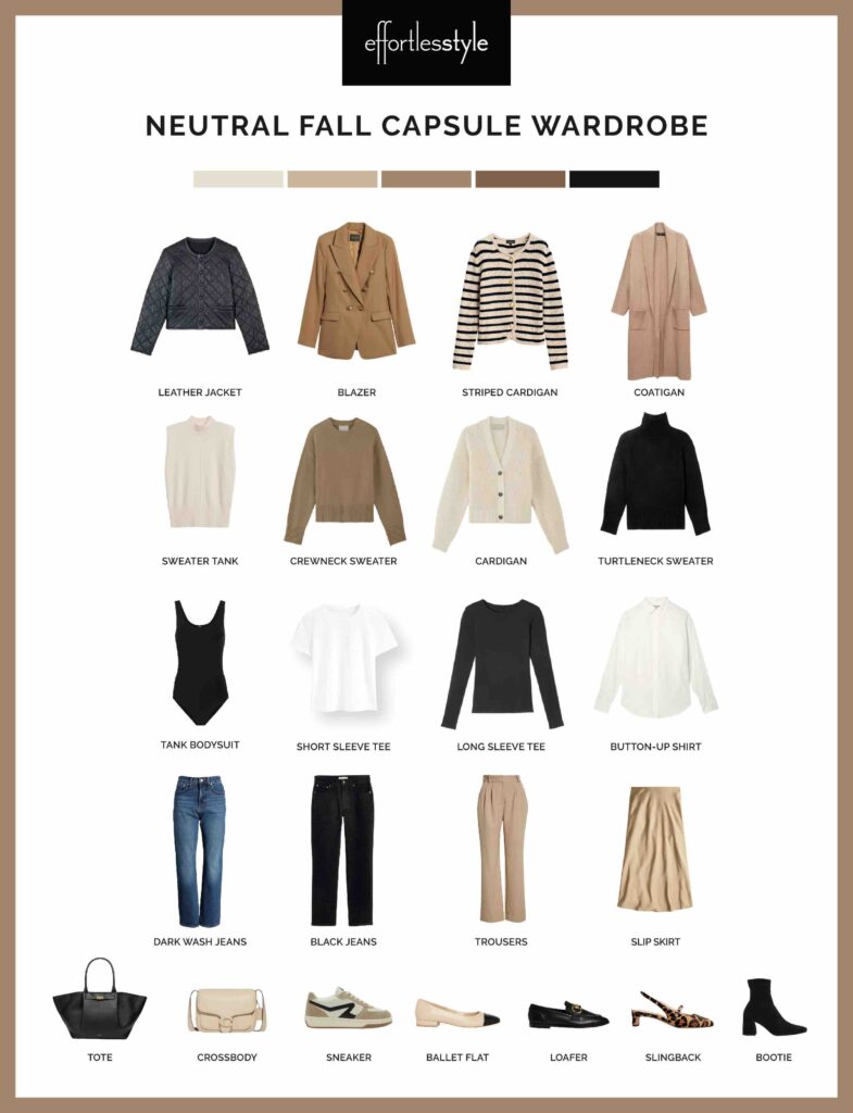 Neutral Fall Capsule Wardrobe staple pieces for the fall season must have pieces for fall versatile fall pieces how to create a capsule wardrobe