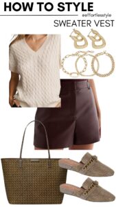 How To Style A Sweater Vest Oversized Cable Knit Sweater Vest Faux Leather Shorts