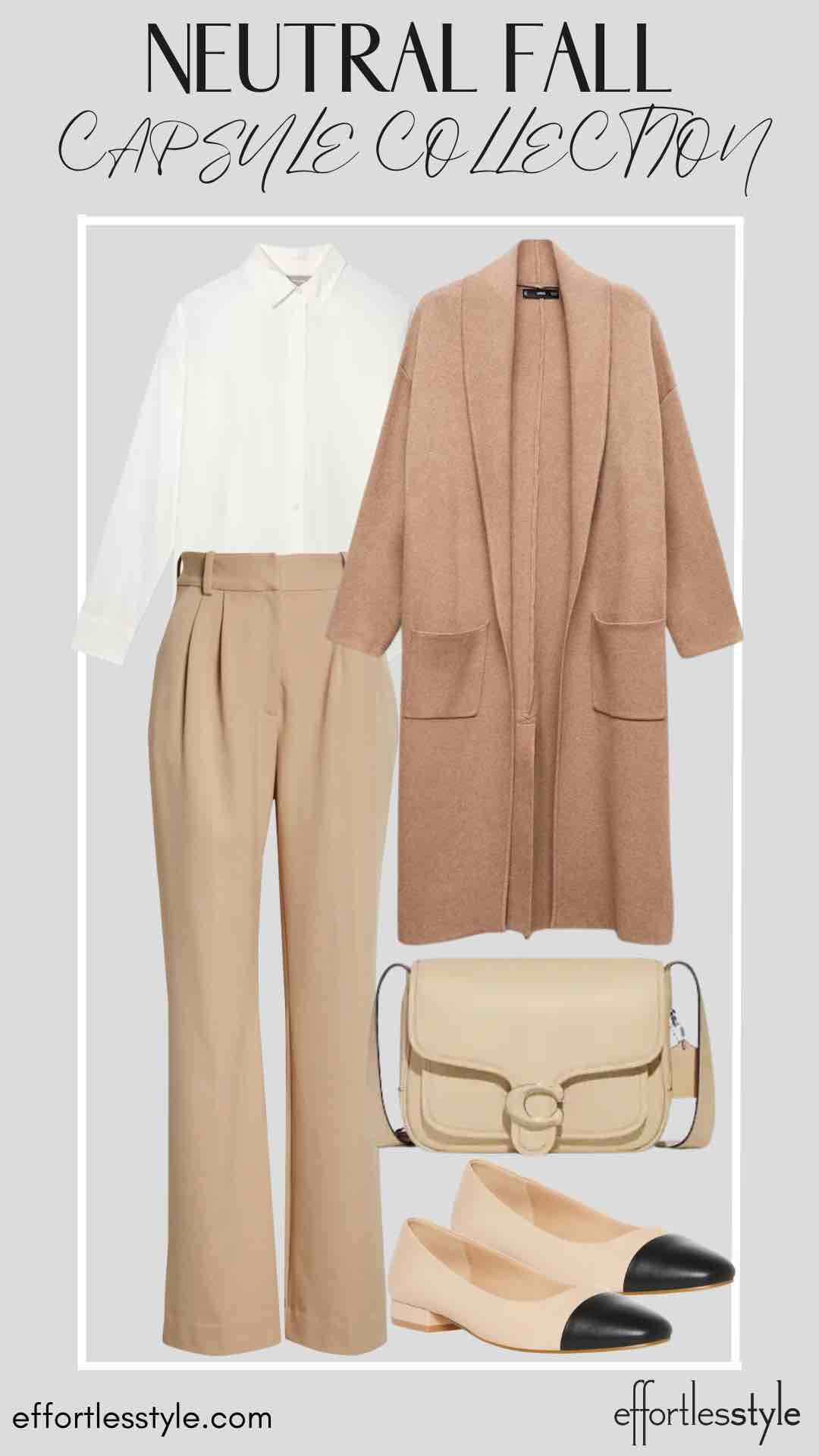 Coatigan & Button-Up Shirt & Trousers tone on tone looks creating a monochromatic look mixing browns what to wear to the office what to wear to work nashville stylists share fall style inspo for the office the best fall accessories the most versatile accessories for fall the trouser trend styling trousers for the office