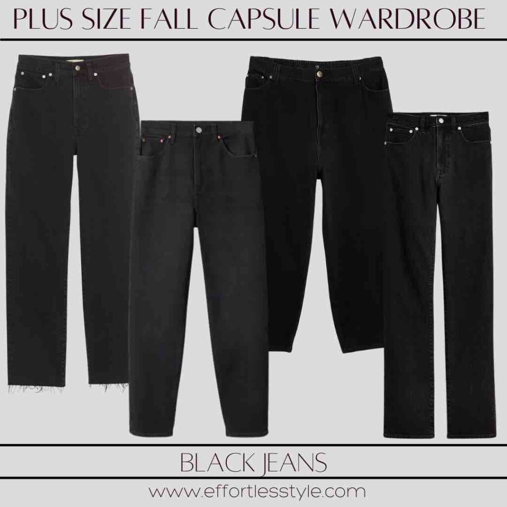 Plus Size Fall Capsule Wardrobe Plus Size Black Jeans the best plus size jeans the best full figured jeans how to buy plus size black jeans must have pieces for the plus size closet how to create a plus size capsule wardrobe the best full figured black jeans