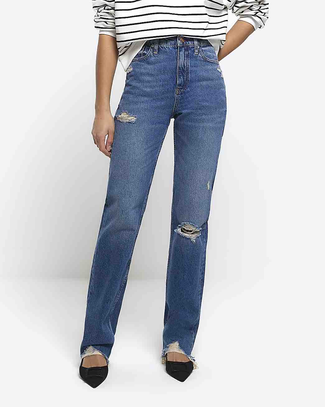 Five Things We Are Loving At River Island Stovepipe Straight Leg Distessed Jeans must have jeans for winter affordable distressed jeans must have dark wash jeans for winter personal stylists share must have pieces for your winter closet what to buy for your winter closet