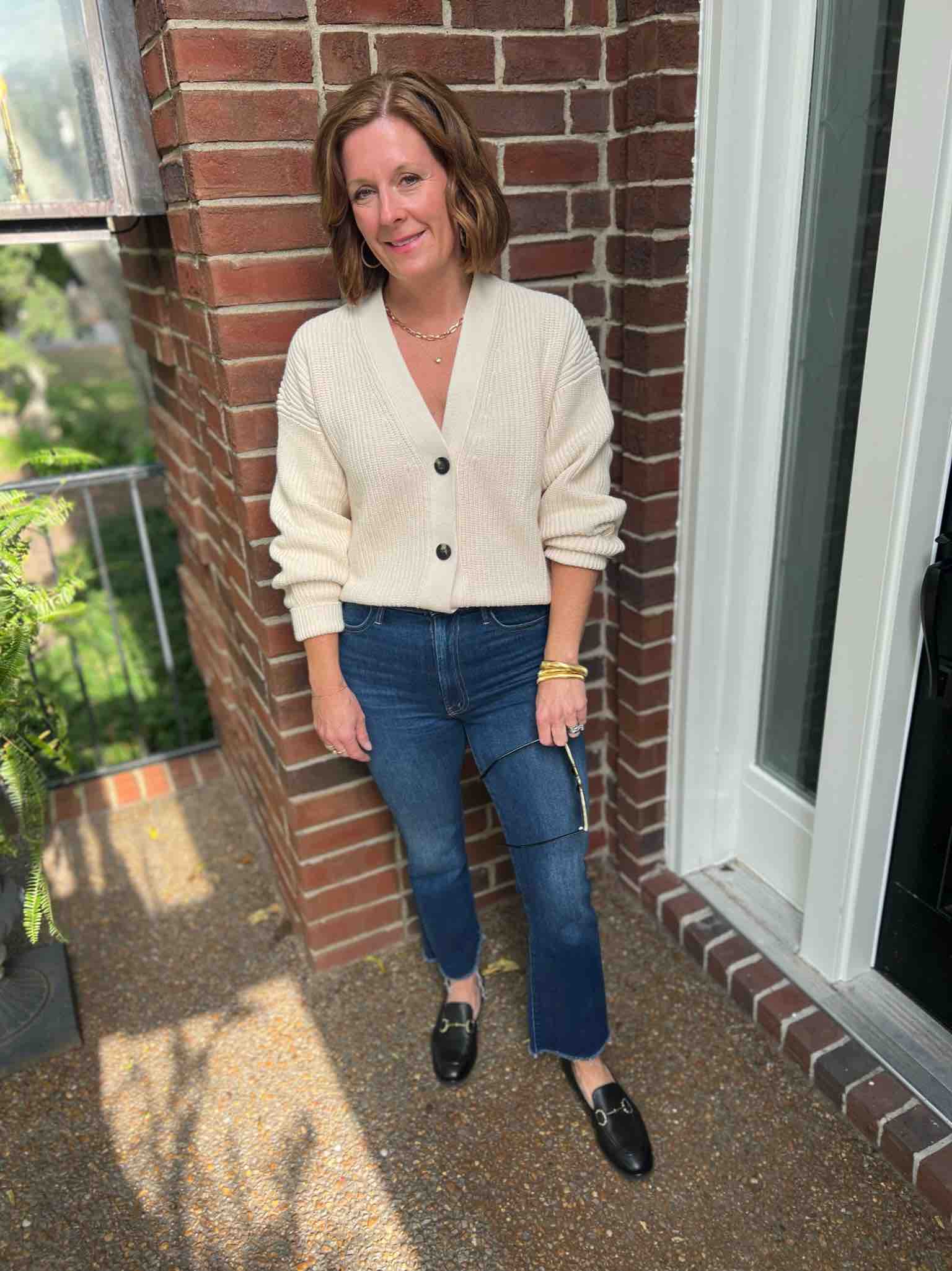 November Favorites From Our Nashville Personal Stylists Cardigan & Dark Wash Jeans how to wear loafers with jeans how to wear a cardigan and jeans