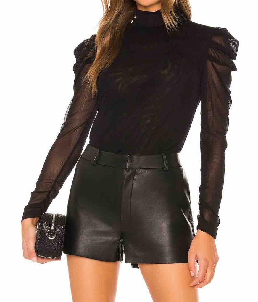 Ten Things We Are Loving For New Year's Eve At Revolve Mesh Ruched Sleeve Top