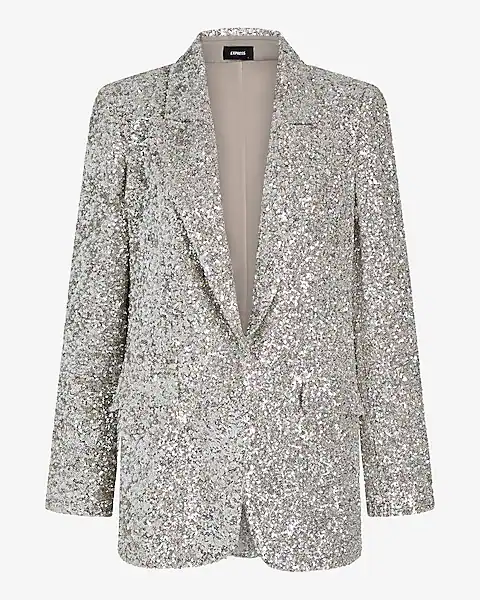 Style Picks ~ Our Stylists' Favorite Things For The Holidays Sequin Boyfriend Blazer what to wear to holiday parties what to wear to Christmas parties how to wear a sequin blazer affordable sequin blazer the silver sequin trend personal stylists share the best pieces for the holidays favorite pieces for the holidays what to buy for the holidays what to wear for the holidays what to wear for new years eve