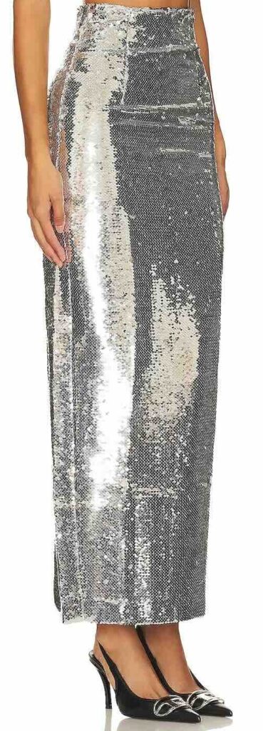 Ten Things We Are Loving For New Year's Eve At Revolve Sequin Maxi Skirt how to wear silver sequins the silver sequin trend the silver trend how to wear sequins for New Year's Eve Nashville personal stylists share New Year's Eve style inspo Nashville stylists share must have pieces for New Year's Eve what to wear for New Year's Eve