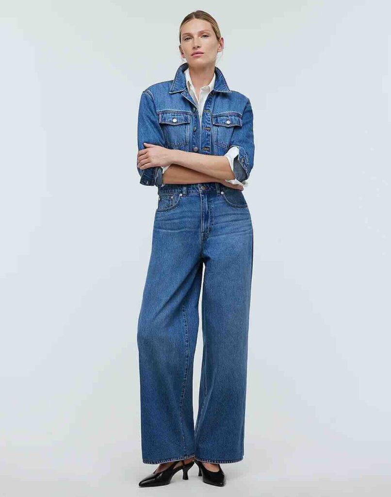 Style Picks ~ Katie's Favorite Things For Early Spring Denim Wide Leg Jumpsuit Nashville personal stylists share must have pieces for spring what to buy this spring the best pieces for spring the denim jumpsuit trend