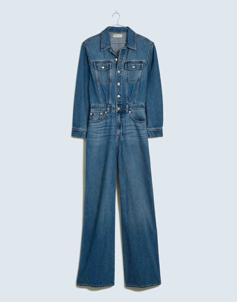 Denim Wide Leg Jumpsuit personal stylists share must have items what to buy right now nashville personal stylists share the best transitional pieces