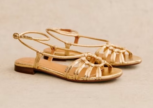 Five Things We Are Loving At Sezane Gold Ankle Strap Sandals personal stylists share must have pieces for spring nashville personal shoppers share five favorites for summer what to buy this spring and summer spring staples summer staples must have sandals the best gold sandals pretty gold sandals