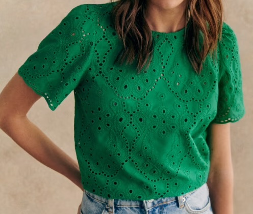 Five Things We Are Loving At Sezane Short Sleeve Embroidered Blouse Nashville personal stylists share must have pieces for spring nashville personal shoppers share five favorites for summer what to buy this spring and summer spring staples summer staples the best spring blouses how to wear color this spring the best tops for summer go to summer tops