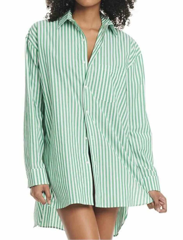 Nashville Personal Stylists: Our Favorite Swimwear & Cover Ups Striped Button-Up Tunic Swim Cover Up must have swimwear for summer the best cover ups what to wear at a resort what to wear on the beach what to wear at the pool what to wear at a pool party the best cover ups the best swimwear this season what to wear at the beach the best tunic cover ups how to wear color at the pool colorful swim cover ups