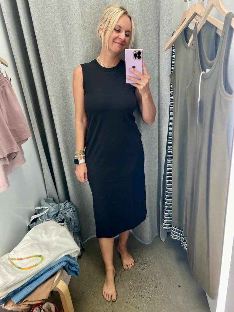 Summer Staples At Everlane Tank Midi Dress must have dresses for summer Nashville area stylists share the best summer dresses what to wear this summer summer style summer outfits Nashville personal shoppers share must have summer pieces must have midi dresses for summer