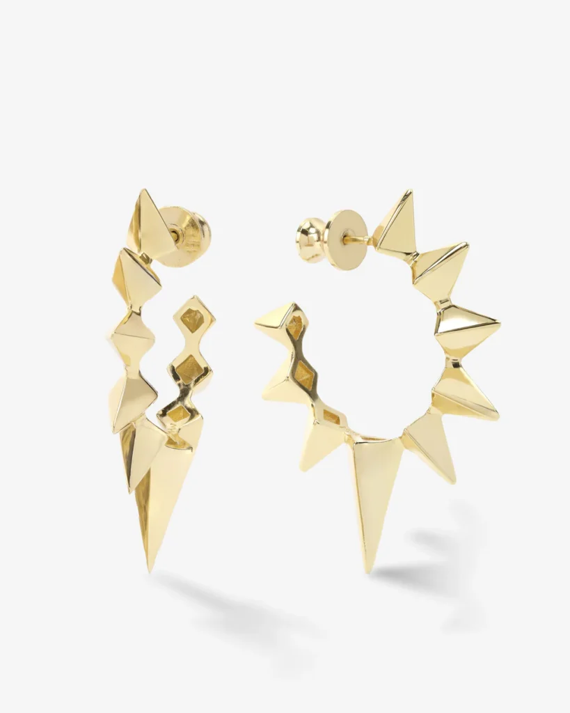 Style Picks ~ Dana's Favorite Things For Summer Spiked Gold Hoop Earrings what to buy this summer must have summer pieces must have summer accessories the best gold jewelry Nashville personal stylists share the best summer accessories summer jewelry trends trendy summer jewelry versatile gold jewelry what to buy this summer