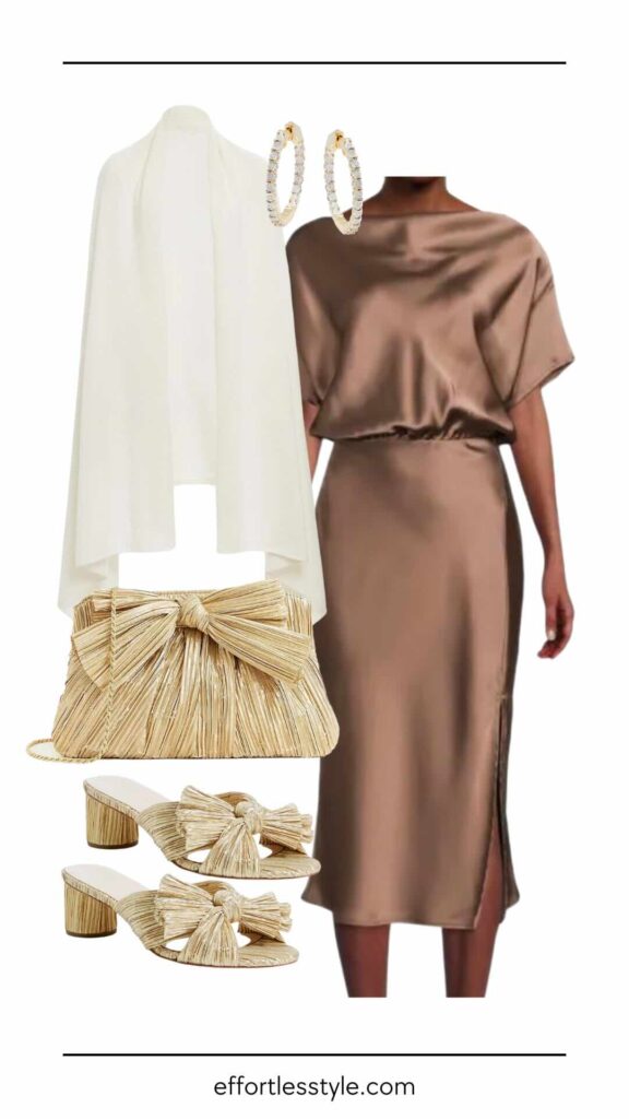 What To Wear To A Fall Wedding In Colorado Boat Neck Satin Midi Dress nashville personal shoppers share wedding guest outfit what to wear to a fall wedding how to wear a satin dress to a wedding how to accessorize a satin dress the best dressy accessories formal accessories what to wear to a Colorado wedding wedding guest outfit inspiration 