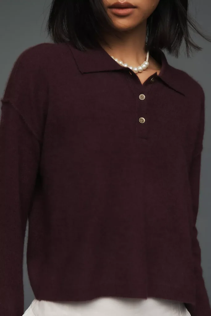 Fall Color Crush Cropped Polo Cashmere Sweater Nashville stylists share fall trends Nashville personal shoppers share must have fall pieces the most popular fall colorways what to buy this fall the best sweaters for fall must have fall sweaters sweater trends for fall