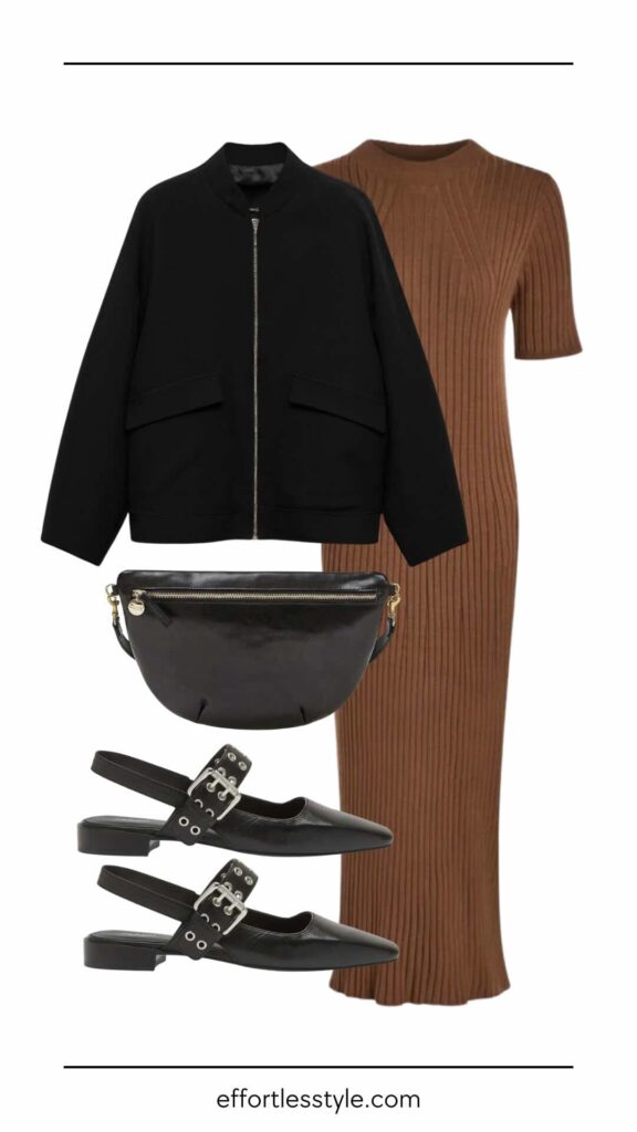 Fall Travel Capsule: Europe Edition Bomber Jacket & Midi Dress how to style a bomber jacket what to wear in Europe travel style fall travel outfits how to wear a midi dress in Europe what to wear to afternoon tea