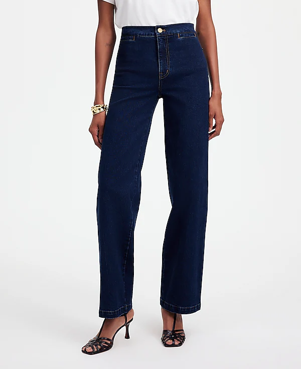 The Ultimate Wide Leg Denim Guide: Our Top Picks Dark Wash Structured Wide Leg Jean Nashville personal stylists share must have denim for fall the best denim for fall and winter Nashville personal shoppers share the best wide leg denim the best dark wash denim for fall and winter