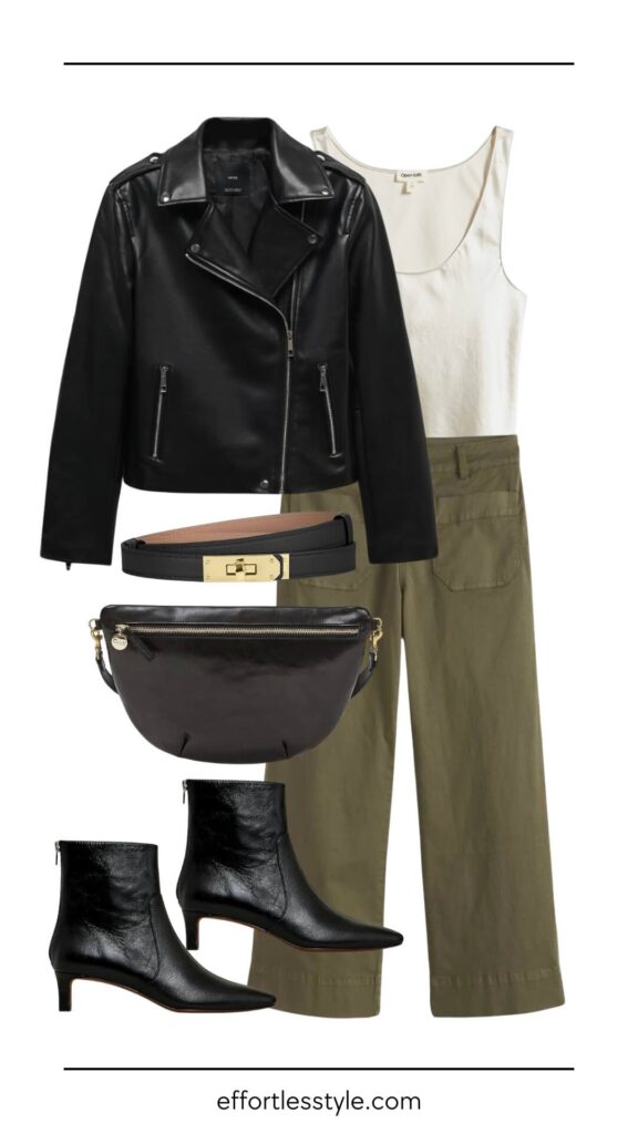 Fall Travel Capsule: Europe Edition Leather Jacket & Wide Leg Pant how to wear a leather jacket with wide leg pants the best booties for walking what to wear on a fall trip to Europe European travel style how to pack for Europe the best fall travel accessories tips for packing for Europe what to wear in Vienna