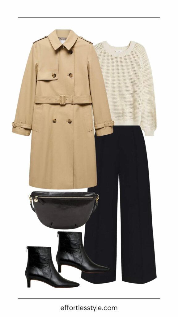 Open Stitch Sweater & Black Pant the best black pants for trip comfortable outfits for trips fall trip style what to wear to afternoon tea what to wear in Vienna how to layer on fall trips comfortable booties for walking