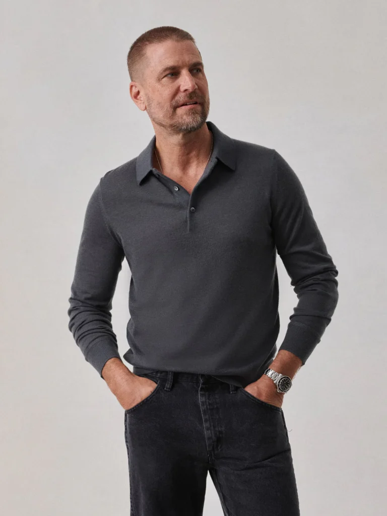 For The Guys: Five Things We Are Loving At Buck Mason Cashmere Polo Sweater the best casual pieces for guys what to buy this fall staple wardrobe pieces fall menswear fall fashion for the guys must have sweaters for men timeless wardrobe items for men wardrobe basics staple menswear