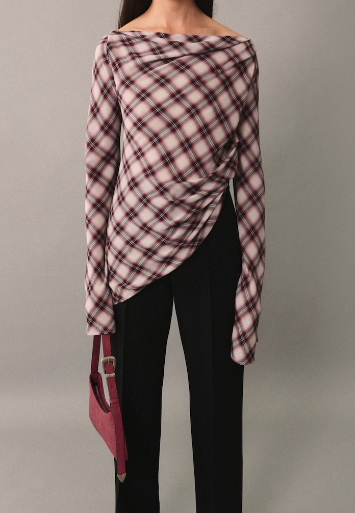 Checked Asymmetric Blouse must have checked tops what to wear this fall fall outfits what to buy this fall