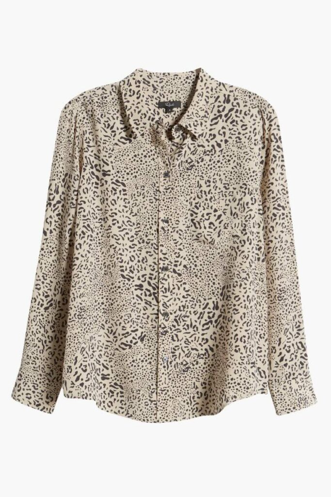 Cheetah Print Silk Blouse