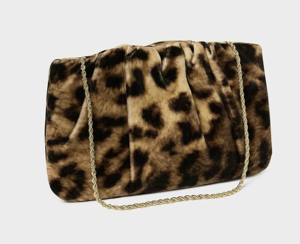 Fall Trends: Leopard Print Leopard Print Gathered Velvet Clutch how to style leopard print the leopard print trend how to wear animal print fall style inspiration what to wear this fall Nashville personal stylists share the best leopard print pieces Nashville stylists share must have leopard print accessories fun fall accessories