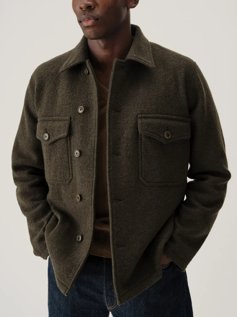 For The Guys: Five Things We Are Loving At Buck Mason Merino Wool Shirt Jacket must have fall jackets the best fall jackets for men what to wear this fall fall menswear fall style for the guys fall fashion for guys