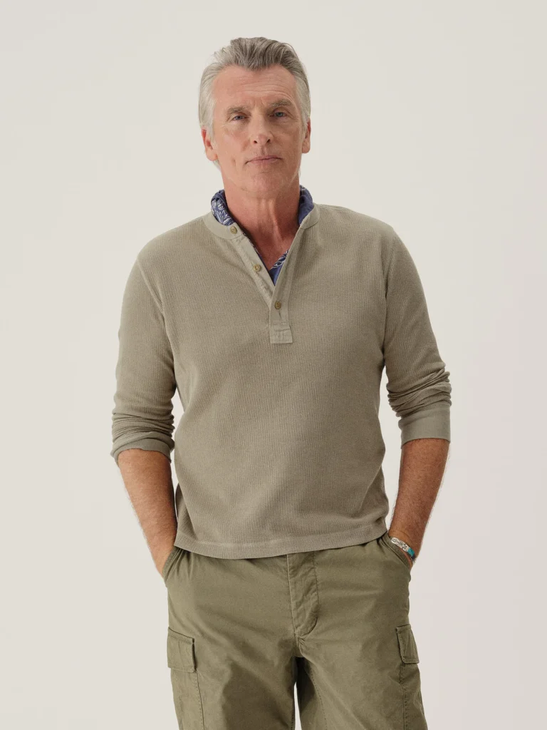 For The Guys: Five Things We Are Loving At Buck Mason Thermal Henley the best casual pieces for guys what to buy this fall staple wardrobe pieces fall menswear fall fashion for the guys