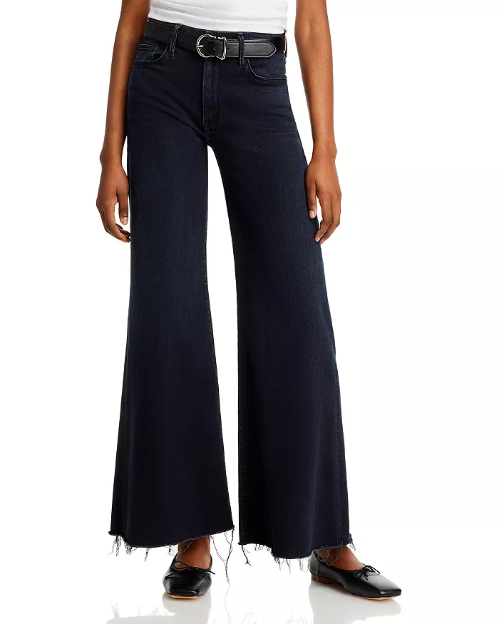 Dark Wash Fray Hem Wide Leg Denim must have dark wash denim must have wide leg denim