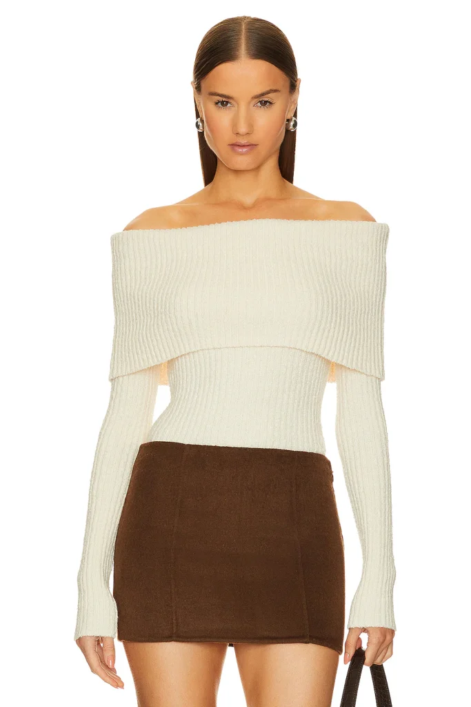 Things To Avoid This Holiday Season Ivory Off The Shoulder Sweater classic wardrobe pieces for holiday parties