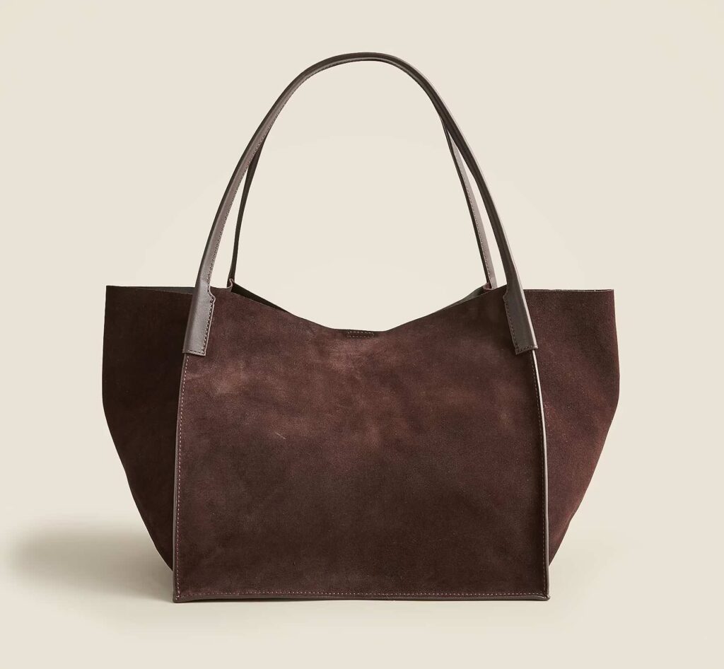 What We're Wearing: Home For the Holidays Suede Tote Bag nashville personal shoppers share gift ideas the best accessories for holiday gifts must have tote bag versatile tote bag