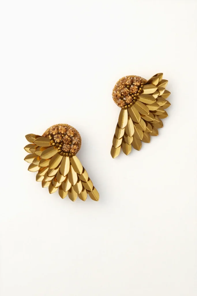 What We're Wearing: Home For the Holidays Wing Statement Earrings nashville personal stylists share the best holiday accessories the best earrings for Christmas parties statement earrings must have earrings for parties 