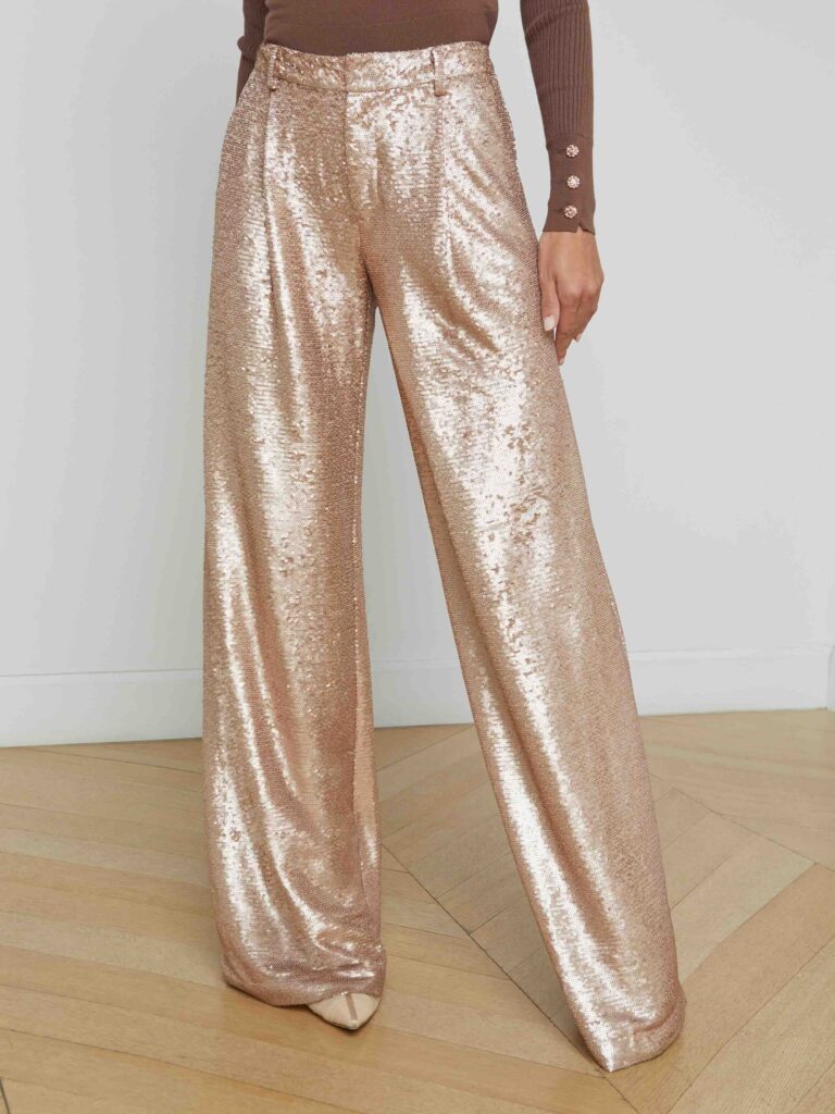 Sequin Trousers the best sequin trousers how to wear sequin trousers what to wear for new years eve stylish holiday outfits what to wear to holiday parties what to wear for new years eve