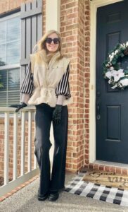 Staying Stylish On Snowy Days how to style a puffer vest what to wear in cold weather winter outfit winter style inspiration