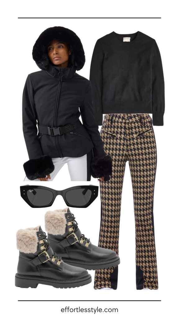 What To Wear For Ski-Après how to wear pattern on the ski slopes what to wear for skiing how to looks stylish skiing how to style snow boots the best ski jackets stylish ski jackets what to wear on the ski slopes what to wear to the ski lodge 