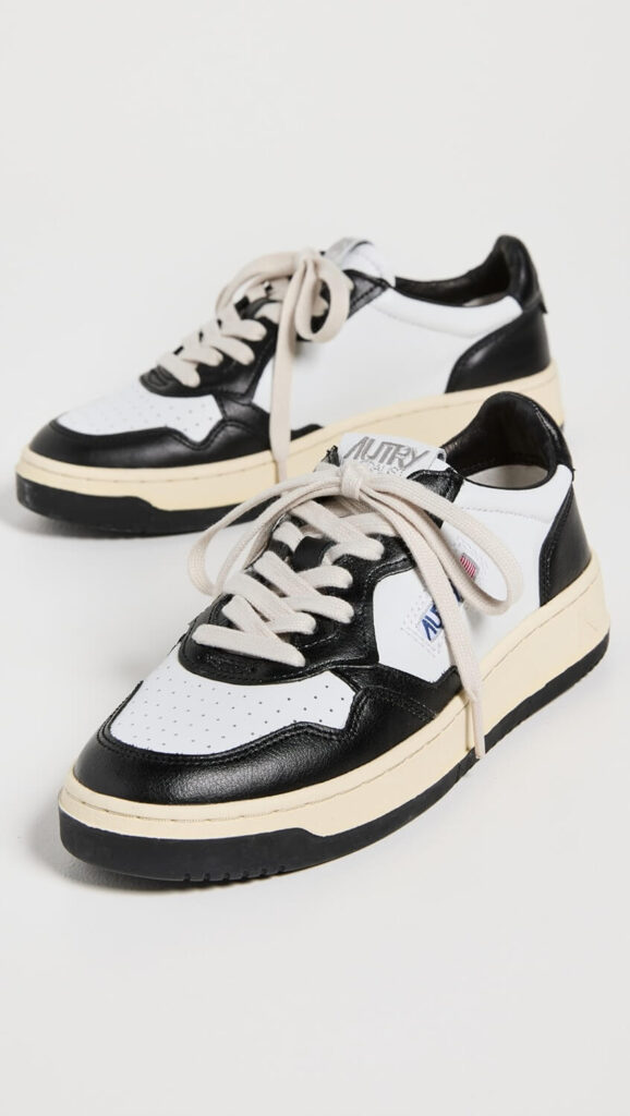 Style Picks ~ Katie’s Favorite Things For Late Winter Black & White Leather Sneaker versatile sneakers leather sneakers what to buy for winter must have shoes for winter spring sneakers