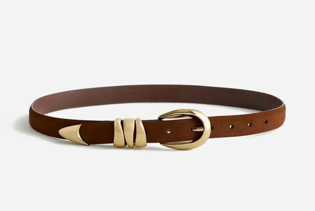 Style Picks ~ Katie’s Favorite Things For Late Winter Brown Suede Belt the best winter accessories what to buy for the rest of winter nashville personal stylists share the best belts 