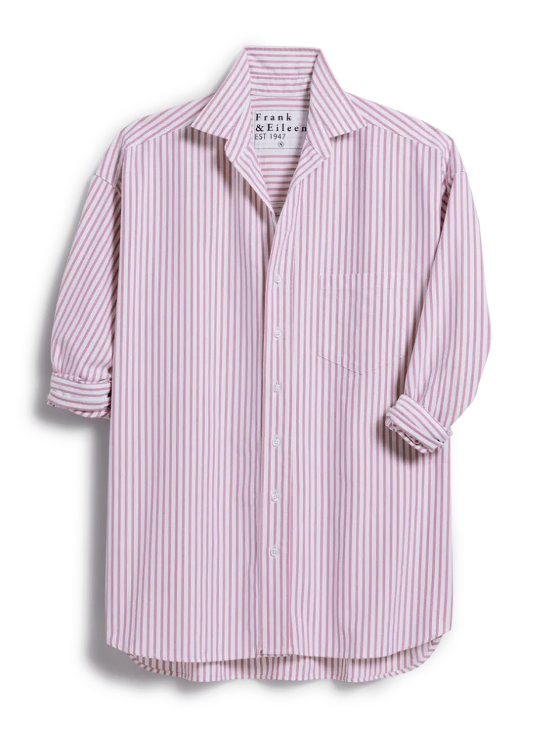 3 Spring Fashion Trends You Need To Know Striped Oversized Button-Up Shirt the powder pink trend spring trends what to buy this spring what to wear this spring Nashville personal stylists share favorite spring trends