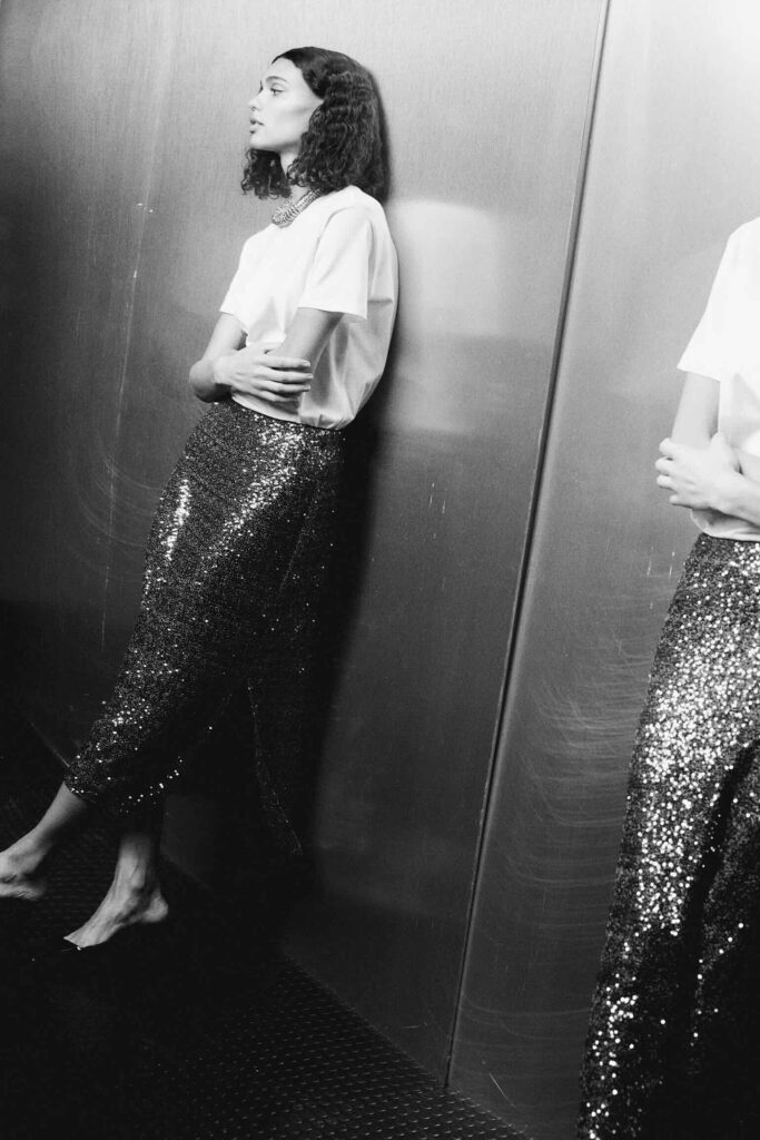 Fast Fashion: Insights From A Personal Stylist Sequin Midi Skirt what is fast fashion how to shop fast fashion our favorite fast fashion retailers special occasion pieces on a budget budget friendly statement pieces how to shop fast fashion for special occasion pieces