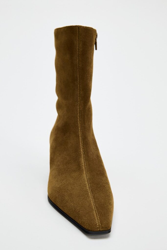 Suede Kitten Heel Ankle Boot